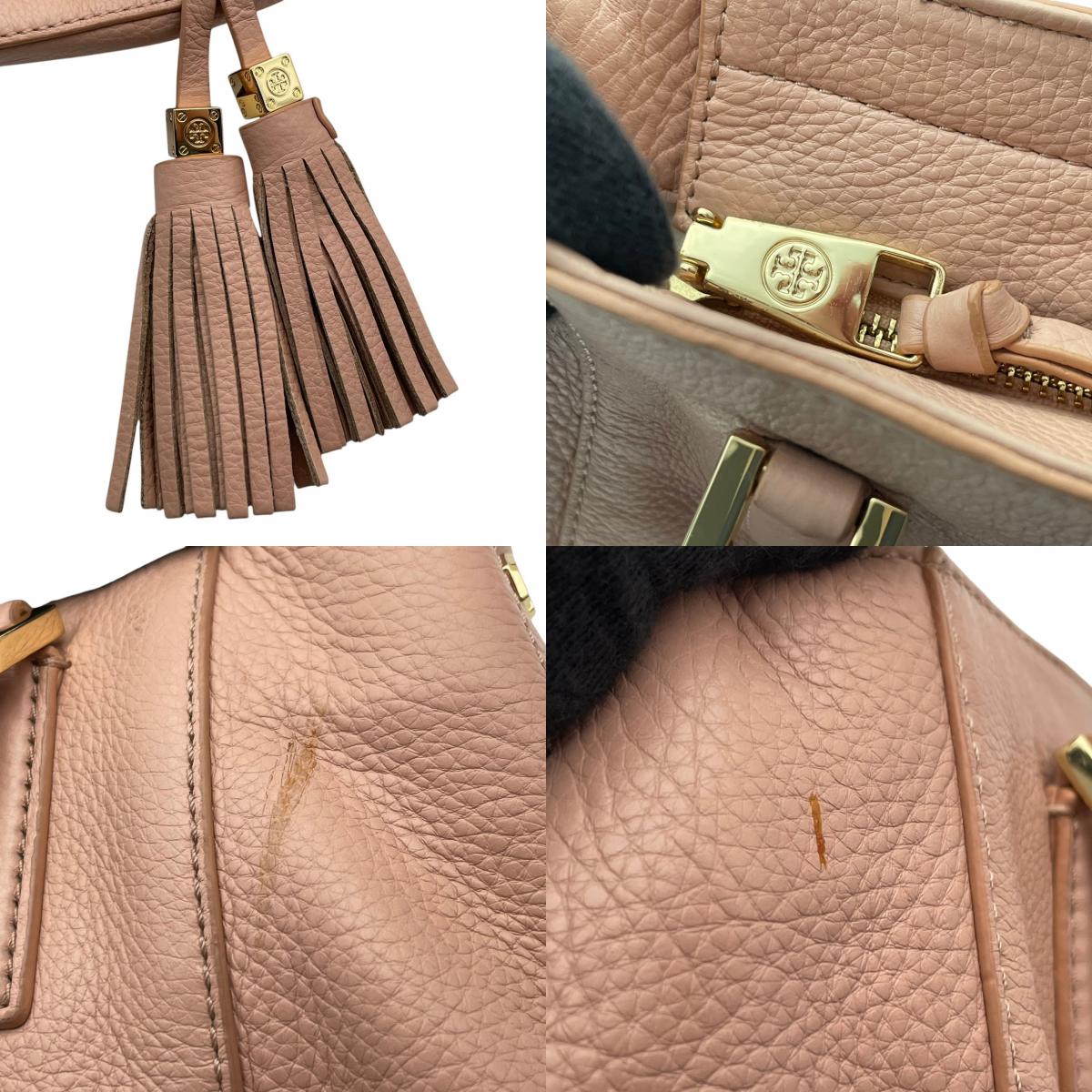 【美品】 トリーバーチ TORY BURCH ティア Thea スモール トートバッグ ハンドバッグ ショルダーバッグ 2WAY レザー 本革 ピンクベージュ ゴールド金具 斜め掛け可 クロスボディ 自立可 エレガント 上品 レディース 定番 人気 S60