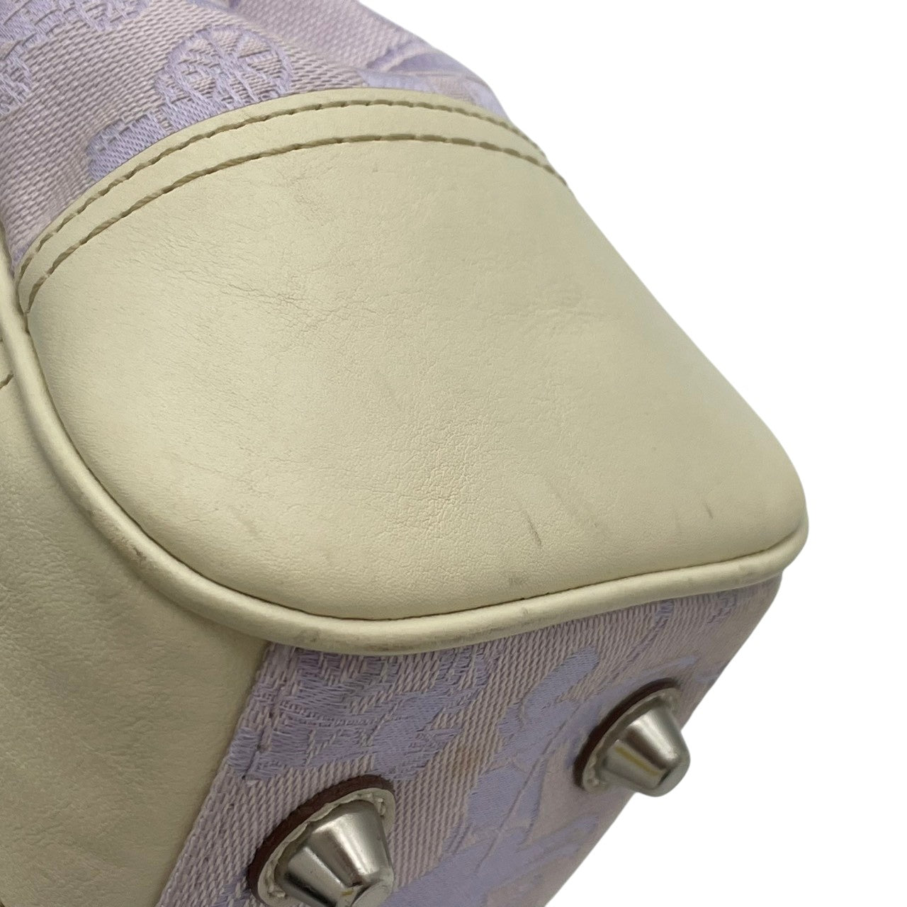 【美品】 コーチ COACH F14444 ホースアンドキャリッジ キャンバス レザー ライトパープル アイボリー ハンドバッグ トートバッグ 手提げ 肩掛け 普段使い デイリー お出かけ エレガント カジュアル 上品 レディース 定番 人気 鞄 S82