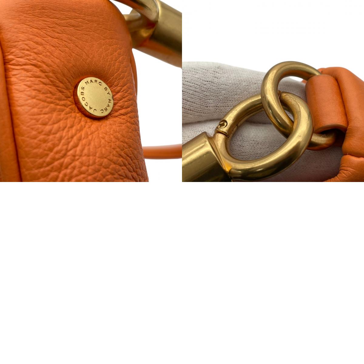 【美品】マークバイマークジェイコブス バッグ ハンドバッグ ショルダーバッグ 2WAY クラシック Q サッチェル 本革 レザー オレンジ ゴールド金具 斜め掛け 肩掛け クラシック エレガント スタイリッシュ 上品 お出かけ 旅行 デイリー 通勤 S10