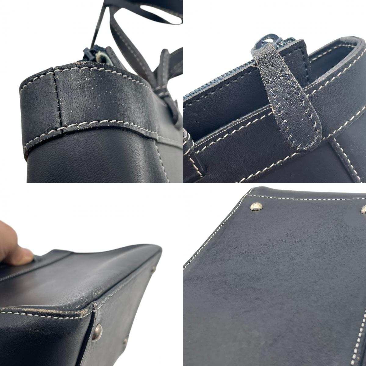KITAMURA キタムラ バッグ ハンドバッグ 手提げ 肩掛け 横長 筒型 本革 Smooth Leather ネイビー 紺色 ホワイトステッチ クラシック 上品 デイリー ユース レディース 定番 人気 鞄 S54