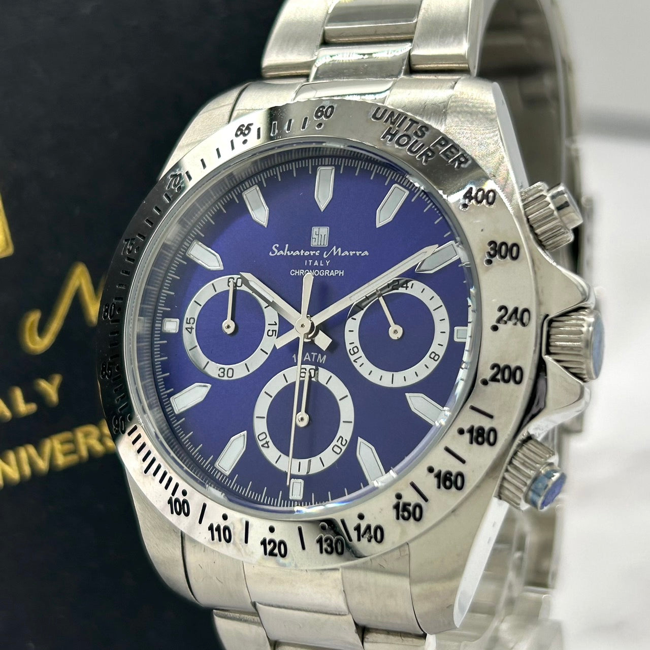 Authentic Salvatore Marra SM11139 Chronograph Watch Men Quartz Battery Replaced