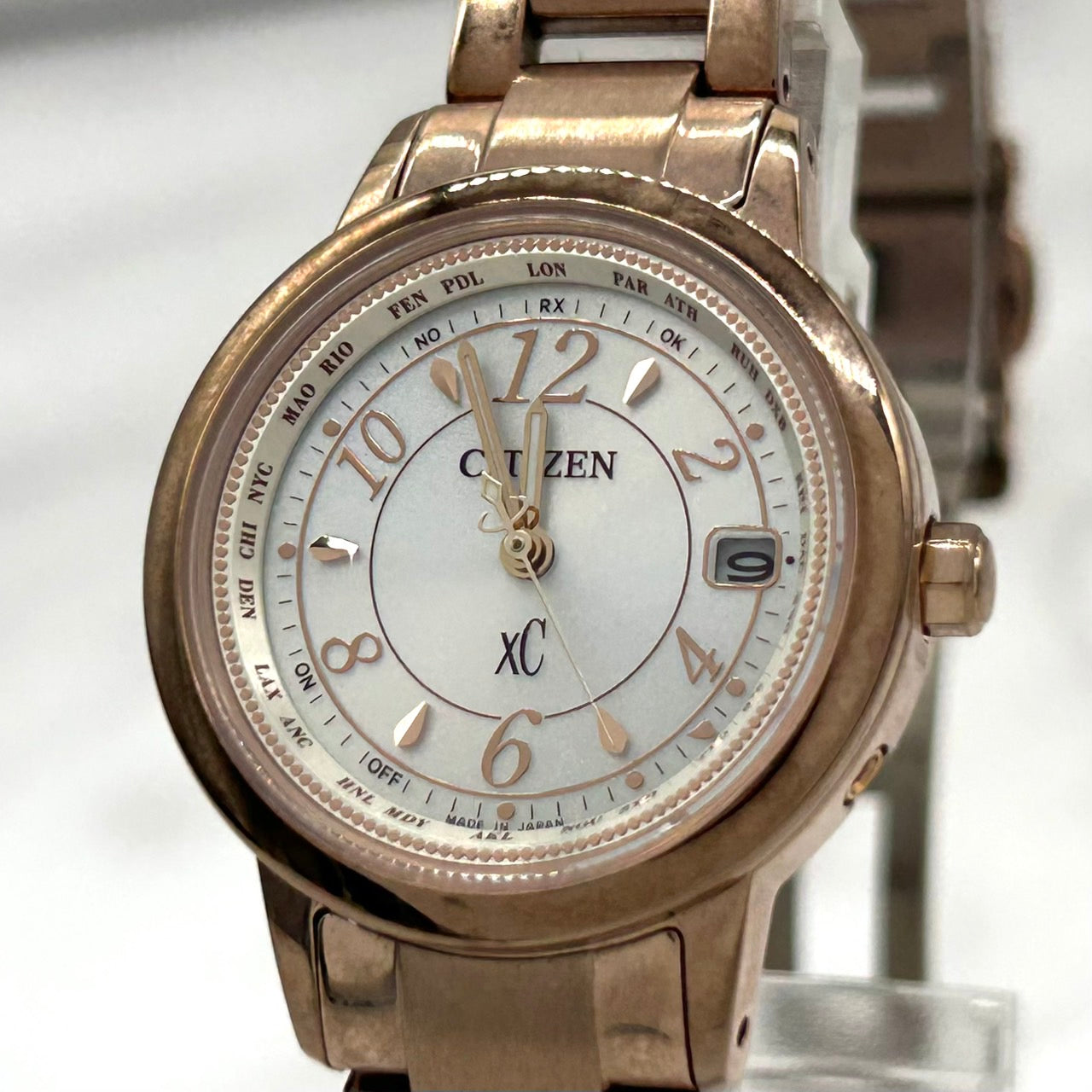 Authentic CITIZEN xC Eco-Drive Radio Solar Watch H240-T022740 Titanium Pink Gold