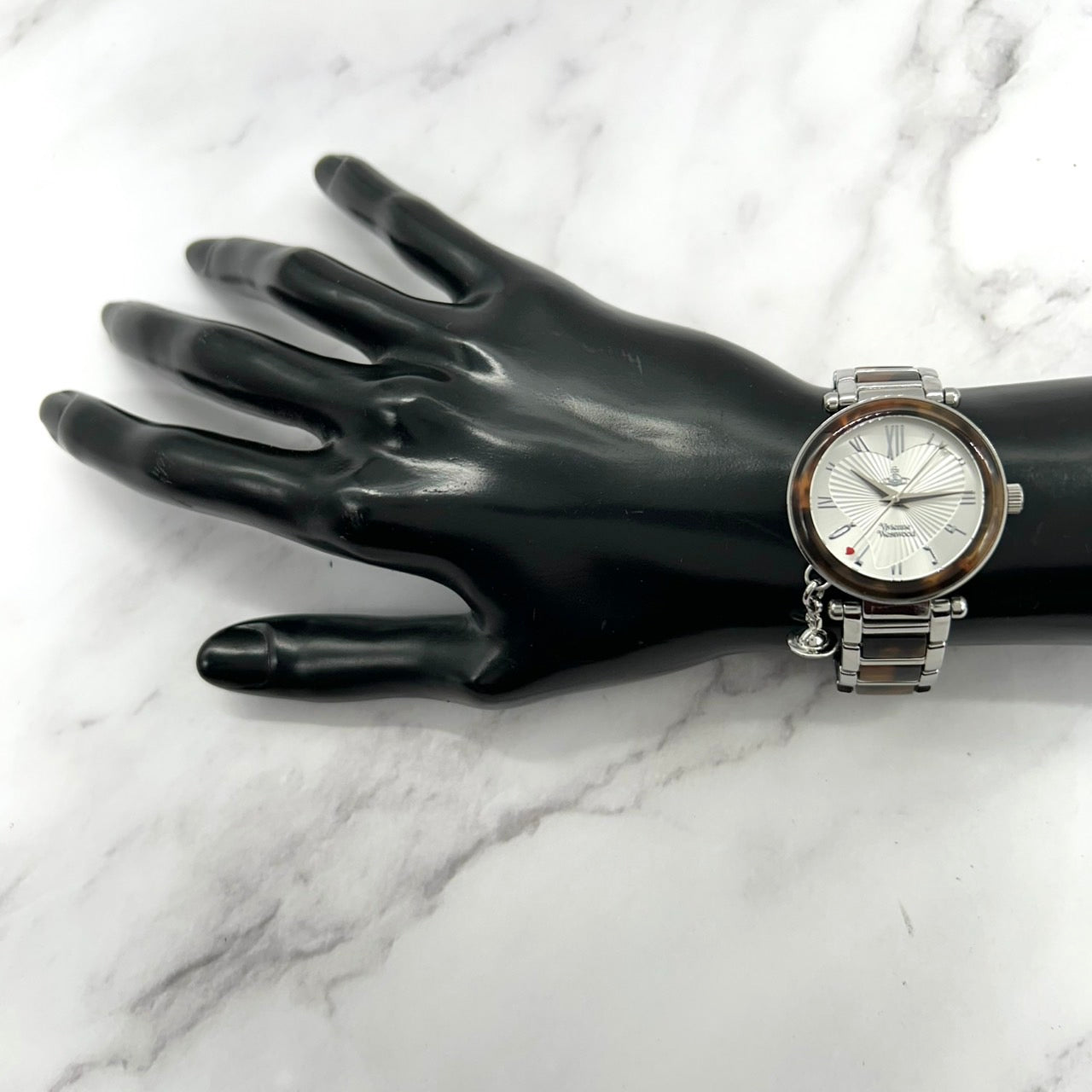 Authentic Vivienne Westwood VV006SLBRW1 Heart Dial Orb Charm Watch Ladies Quartz