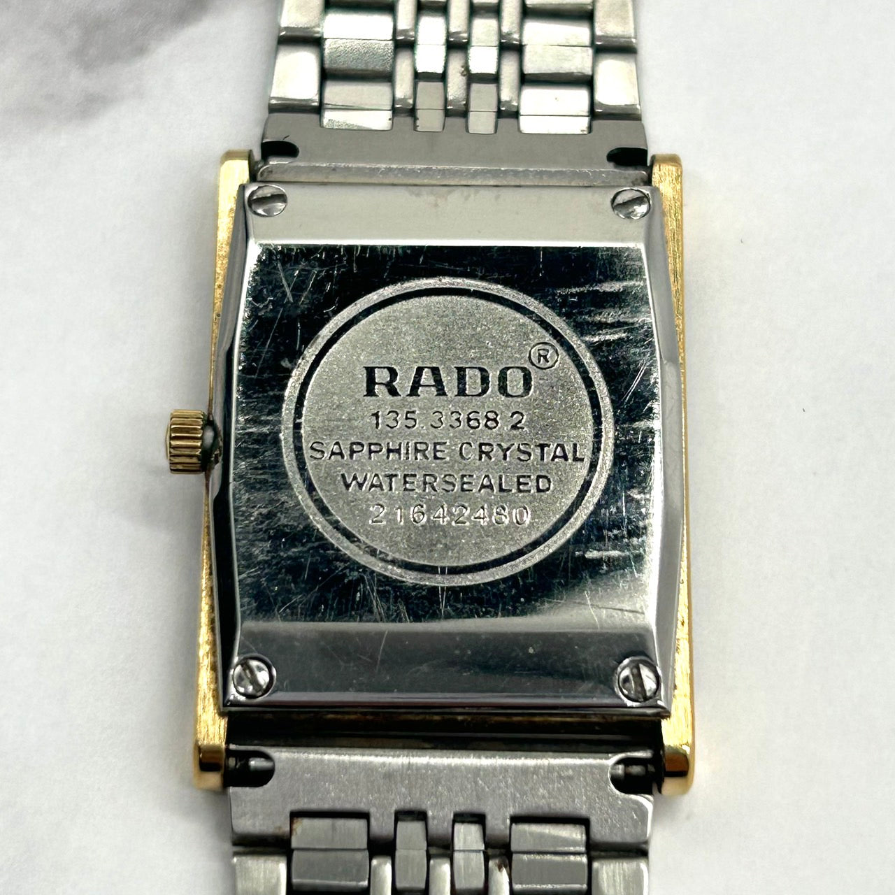 Authentic RADO Florence 135.3368.2 Quartz 4P Diamond Gold Dial Watch Two-Tone