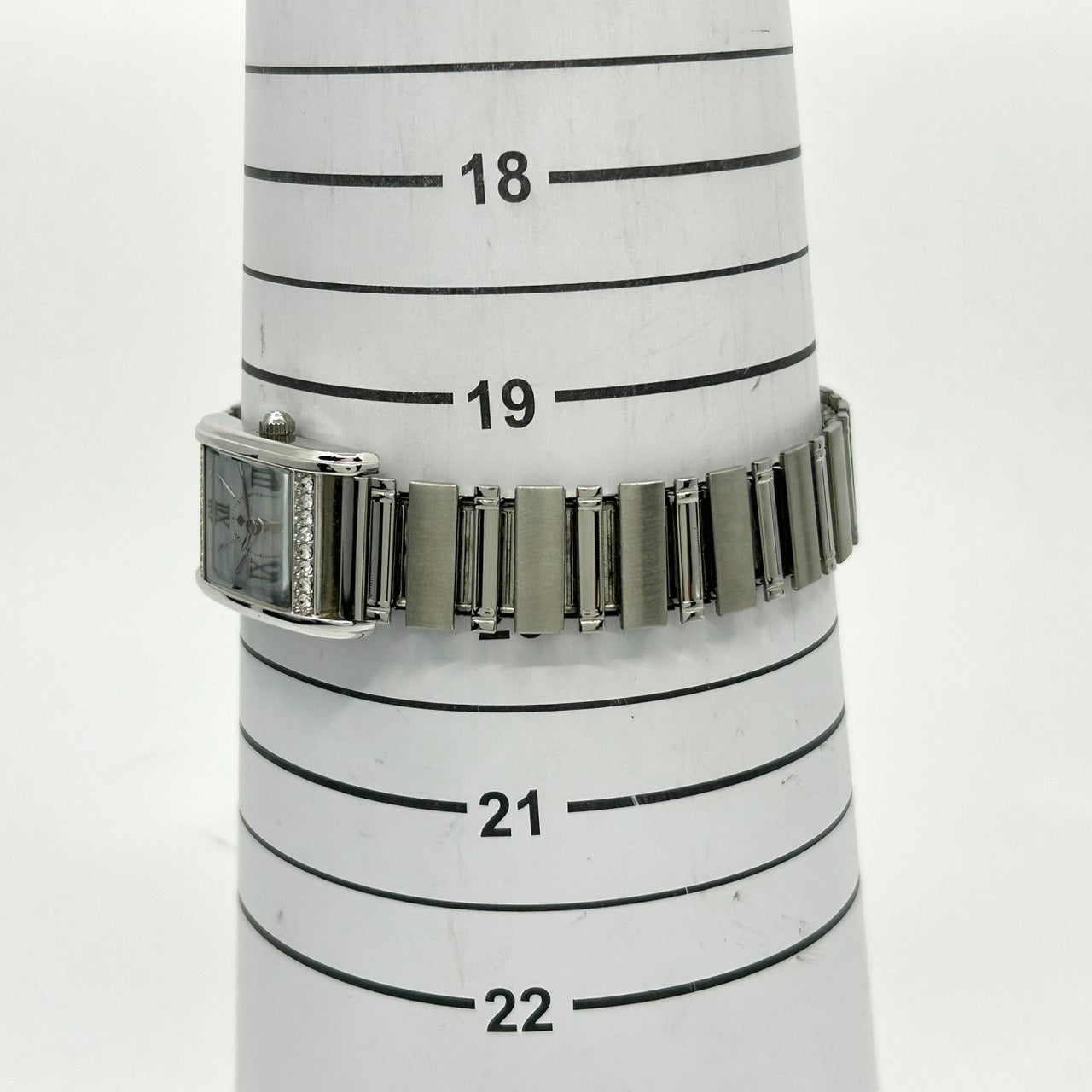 Authentic Kalene Ladies Solar Watch 72159 Shell Dial Rhinestone Rectangular