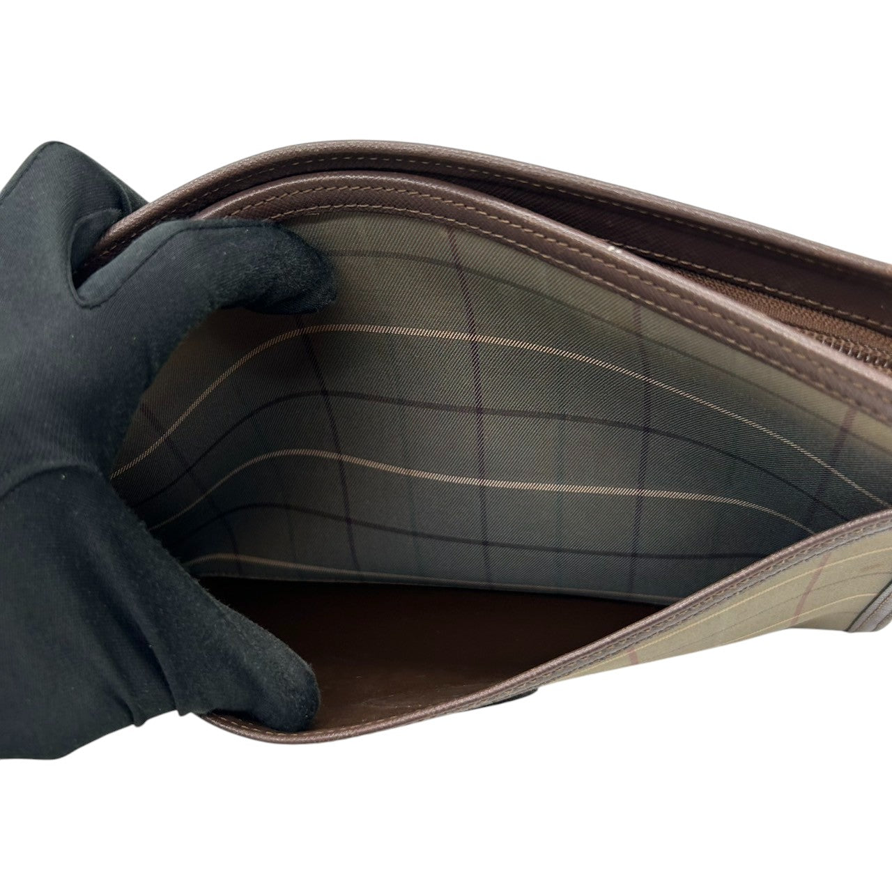 バーバリー Burberrys クラッチバッグ セカンドバッグ ポーチ ヴィンテージチェック ホースロゴ ビンテージ レザー ナイロン ブラウン ベージュ メンズ レディース ユニセックス 定番人気モデル 男女兼用 クリーニング済み s39