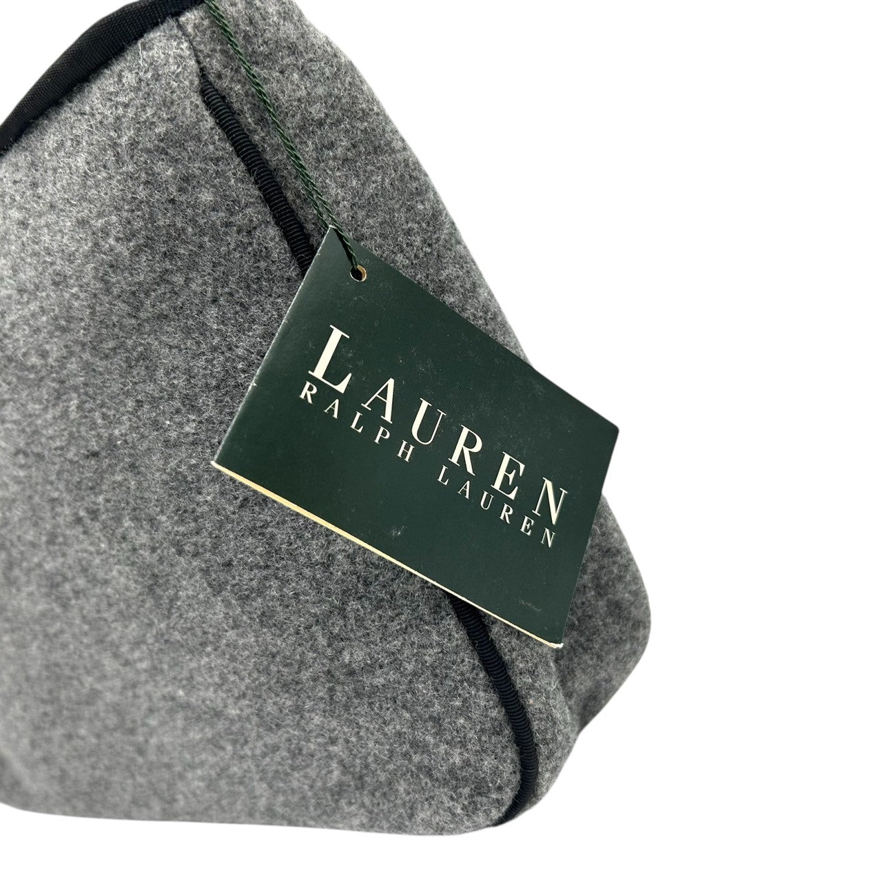 【美品/タグ付き】LAUREN RALPH LAUREN ローレンラルフローレン ショルダーバッグ ワンショルダー アクセサリーポーチ ウール グレー ブラック RLLロゴ 刺繍 レディース エレガント クラシック 秋冬モデル クリーニング済み s99