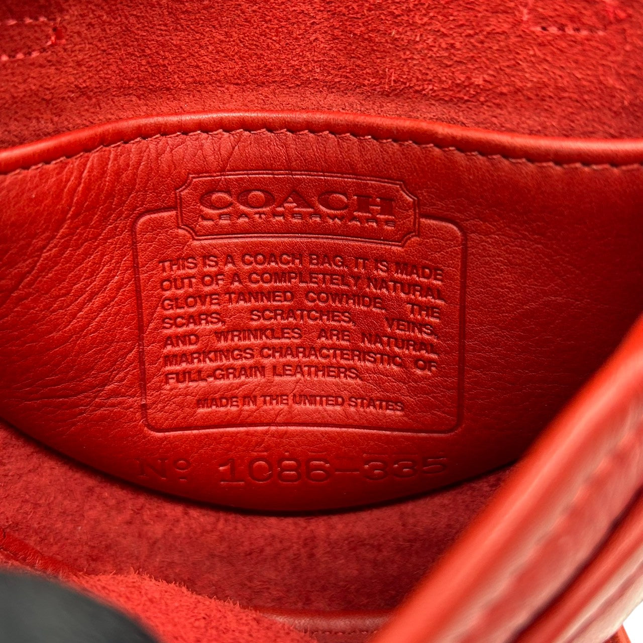 【希少/USA製】オールドコーチ COACH ショルダーバッグ ポシェット ミニバッグ レッド グラブタンレザー ドイツホック ゴールド金具 USA製 1086-335 ヴィンテージ レディース クラシック レアモデル S51