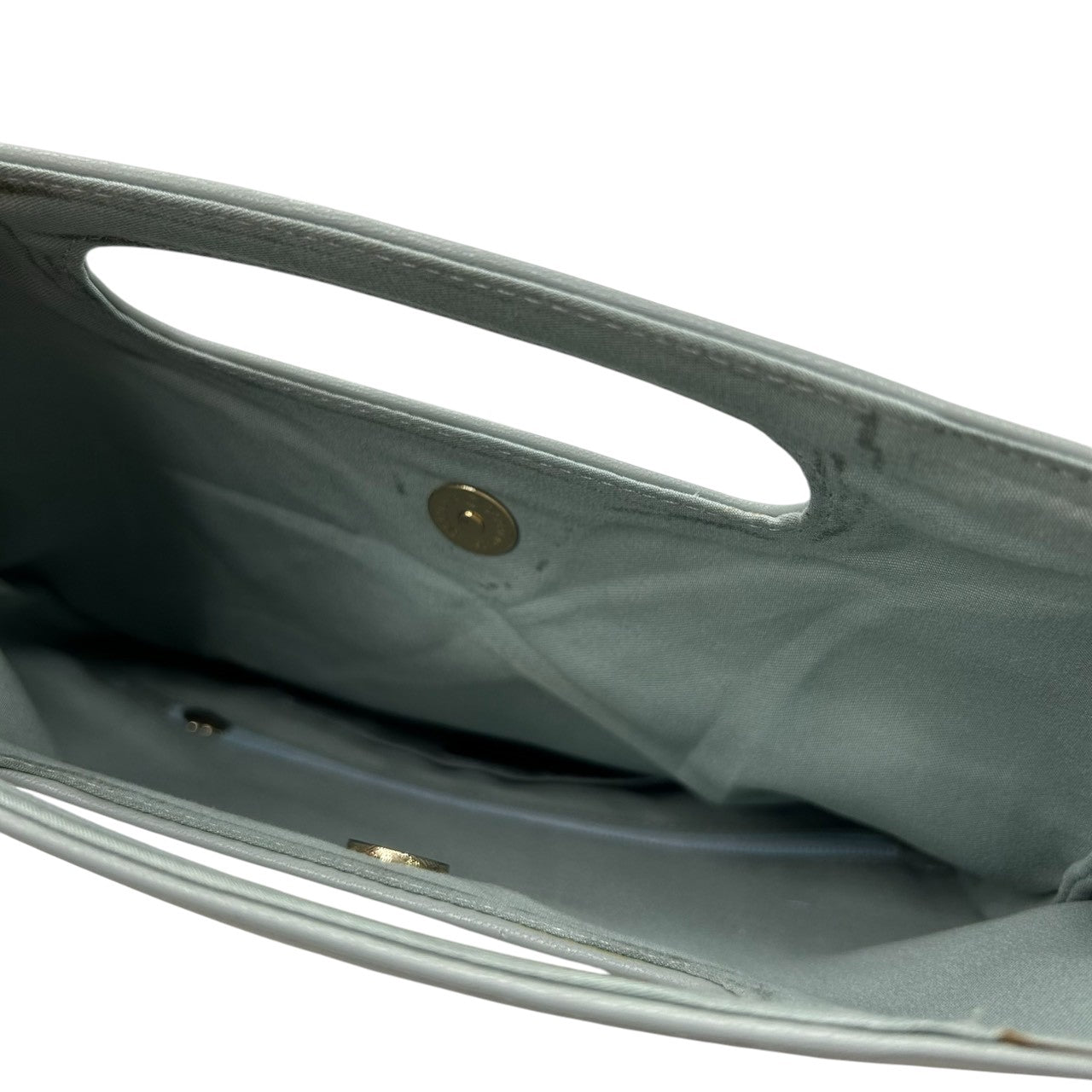 【PAPILLONNER】パピヨネ 2WAY クラッチバッグ ショルダーバッグ ハンドバッグ 斜め掛け可 レザー スエード ブルーグレー系 バイカラー バンブー ターンロック レディース エレガント スタイリッシュ 人気モデル クリーニング済み s54