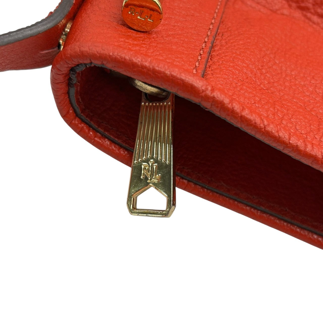 【美品】ローレンラルフローレン ハンドバッグ レザー 本革 レッド ワンショルダー A4収納可 大容量 ホーボーバッグ 肩掛け RLLロゴ レディース エレガント カジュアル シボ革 ゴールド金具 クリーニング済み s86