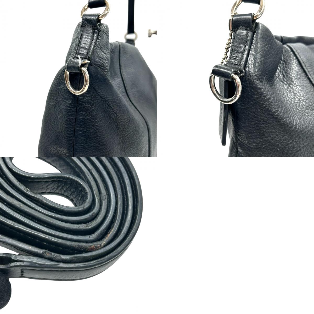 コーチ 2WAY ショルダーバッグ F34511 ペブルドレザー 本革 ブラック A4収納可 大容量 斜め掛け可 レディース ハンドバッグ ビジネス 通勤 通学 ロゴチャーム付き シンプルデザイン クリーニング済み U1