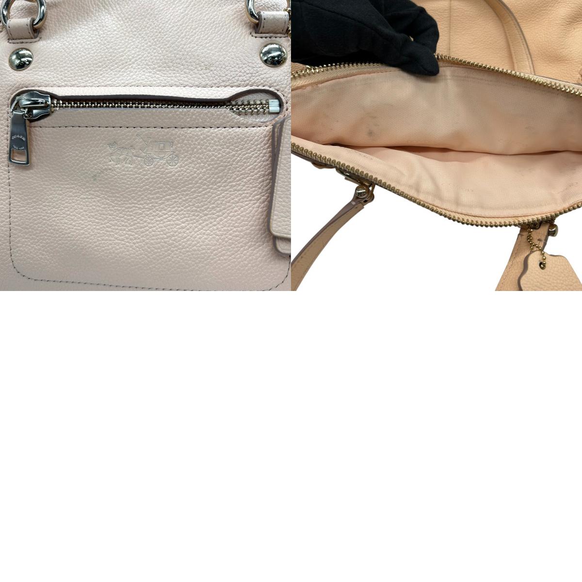 コーチ 2WAY トートバッグ 34339 レザー ピンクベージュ チェーンデザイン A4収納可 大容量 斜め掛け可 レディース ハンドバッグ ビジネス 通勤 通学 エレガント フェミニン チャーム付き クリーニング済み s53