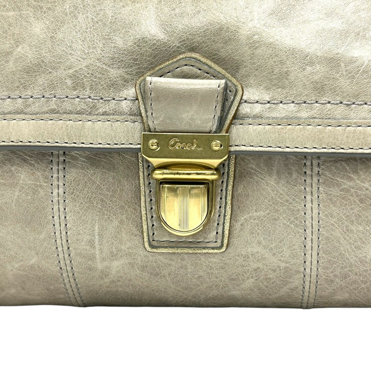 コーチ COACH ショルダーバッグ ハンドバッグ 肩掛け 2WAY レザー 本革 グレー系 ゴールド金具 レディース D1182-18160 斜め掛け可 エレガント クラシック カジュアル 通勤通学 普段使い s63