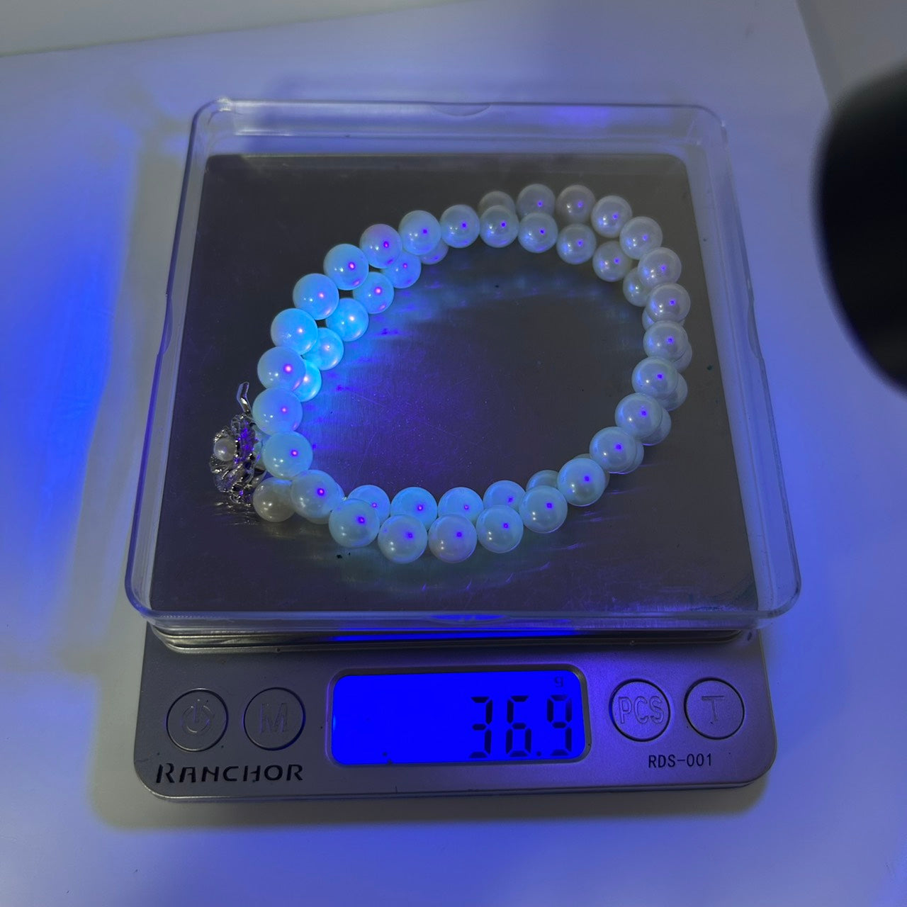 未使用 美品 あこや真珠 本真珠 パール 一連ネックレス SILVER刻印 花 フラワー モチーフ クラスプ ホワイト系 真珠 アクセサリー エレガント フォーマル 冠婚葬祭 I3