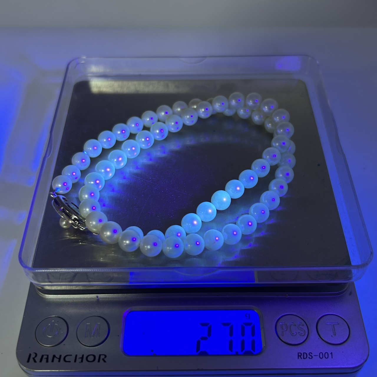 未使用 美品 あこや真珠 本真珠 パール 一連ネックレス SILVER刻印 オーバル クラスプ ホワイト系 真珠 アクセサリー エレガント フォーマル 冠婚葬祭 I3