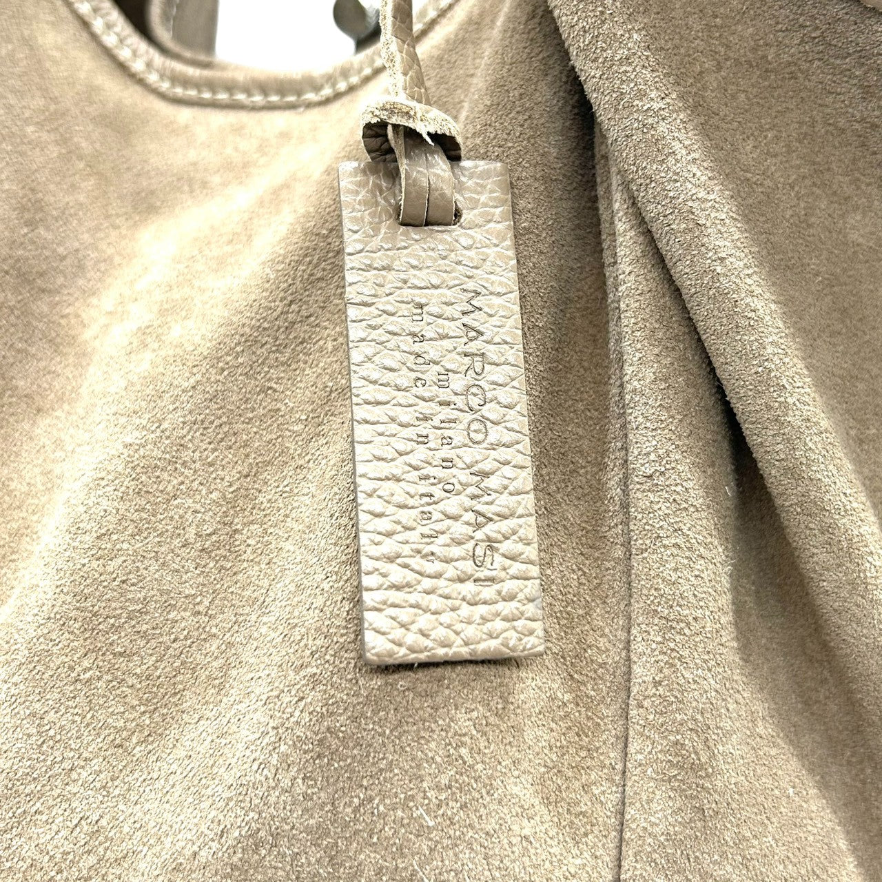 MARCO MASI マルコマージ トートバッグ ワンショルダー ホーボーバッグ スエード レザー A4可 大容量 ベージュ ブラウン レディース エレガント 上品 カジュアル 通勤通学 イタリア製 U4