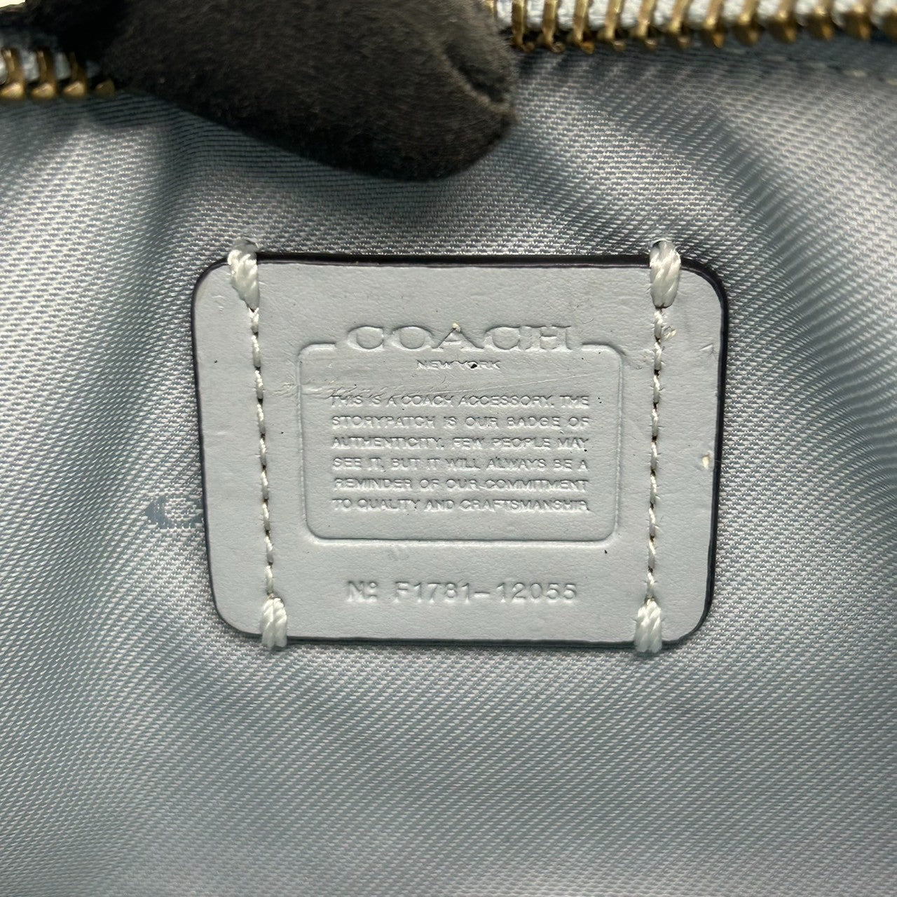 【美品】コーチ ティーローズ フローラル ハンドバッグ 12055 レザー スウェード ライトブルー アクセサリーポーチ リストレット レディース COACH 花柄 エンボス スタッズ グリッター ミニバッグ パーティバッグ s12