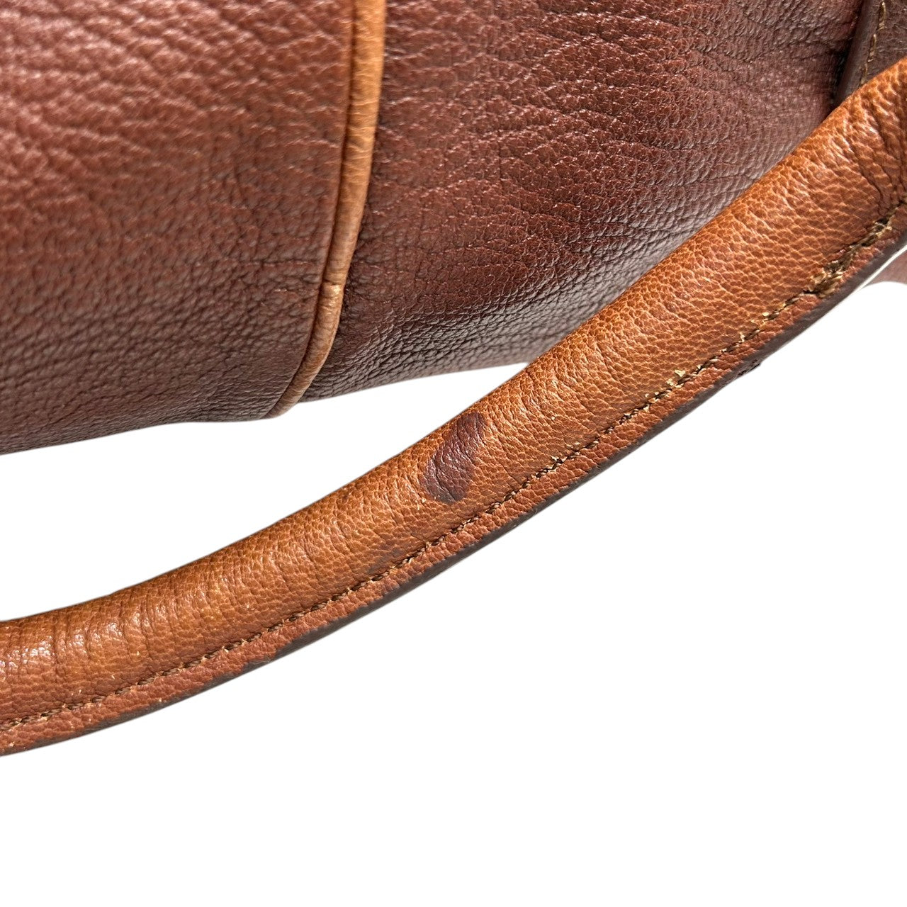 バイオレットハンガー Violet Hanger ハンドバッグ トートバッグ レザー 本革 ブラウン 茶 ゴールド金具 プレートチャーム付 スタッズ Dリング レディース マチ広 収納力 廃盤 希少 レア レトロ ビンテージ調 鞄 カバン s46