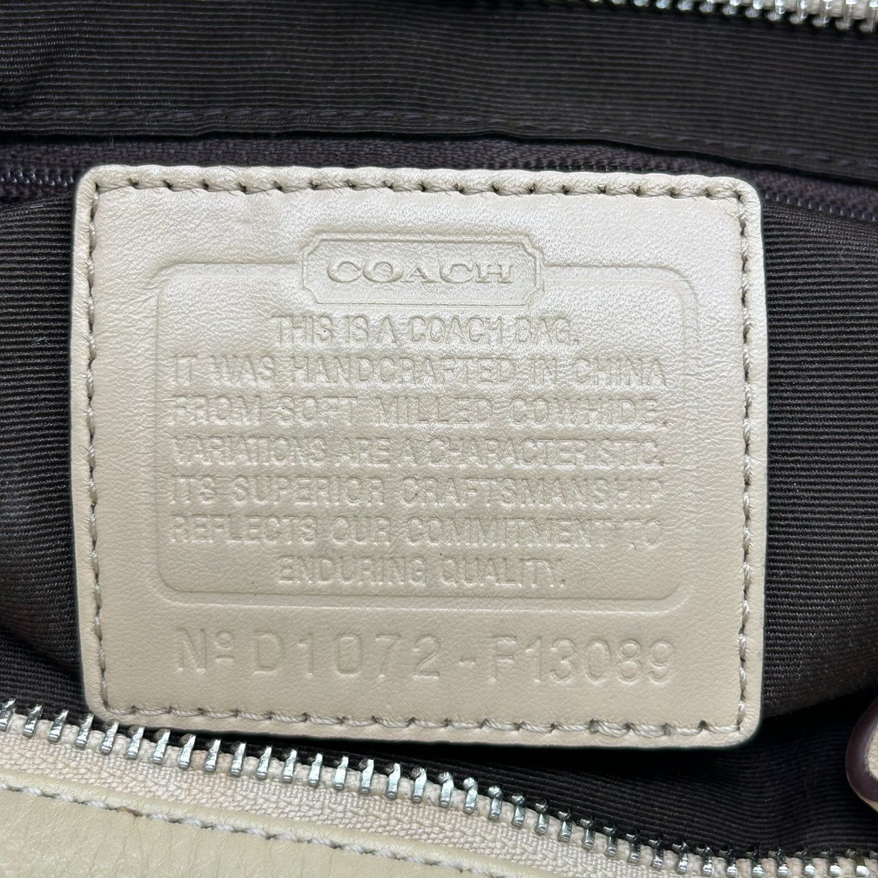 美品 コーチ COACH ブリーカー F13089 トートバッグ ショルダーバッグ レザー 本革 ベージュ クリーム アイボリー 肩掛け ワンショルダー A4収納可 シンプル エレガント バックル レディース 通勤 通学 鞄 カバン U7