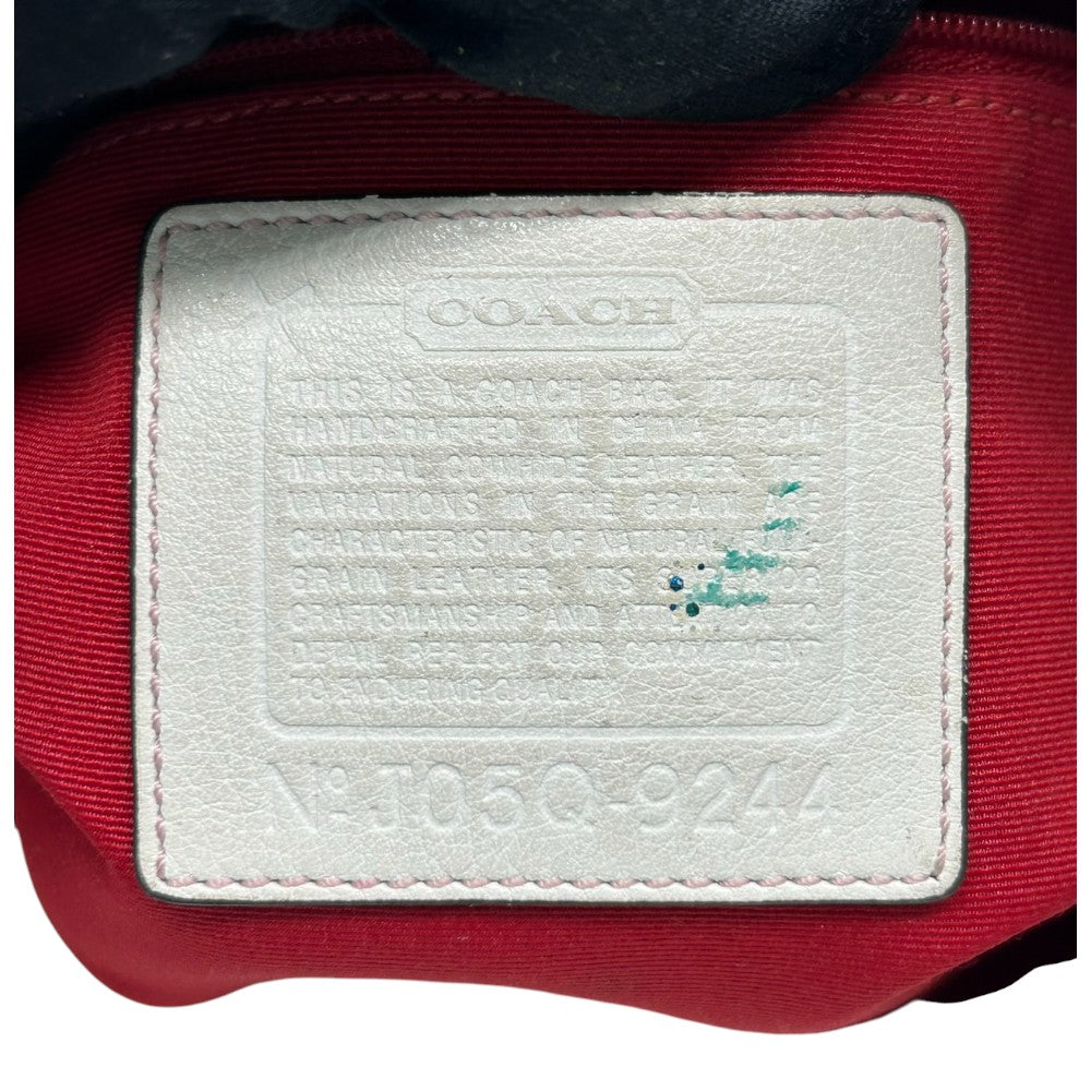 コーチ COACH トートバッグ ワンショルダー ハンプトンズ ウィークエンド パッチワーク フラワー 花柄 アップリケ レザー スエード ホワイト マルチカラー 10509 レディース 希少 レア ヴィンテージ s74