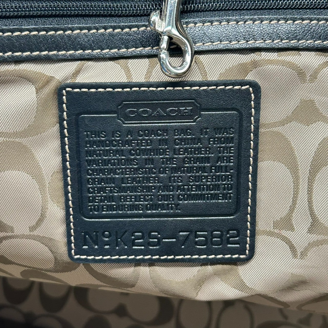 【未使用級/美品】コーチ COACH トートバッグ ハンドバッグ レザー 本革 ブラック 黒 7582 シルバー金具 ステッチ 大容量 A4収納可 ビジネス カジュアル 通勤 通学 レディース メンズ ユニセックス s74