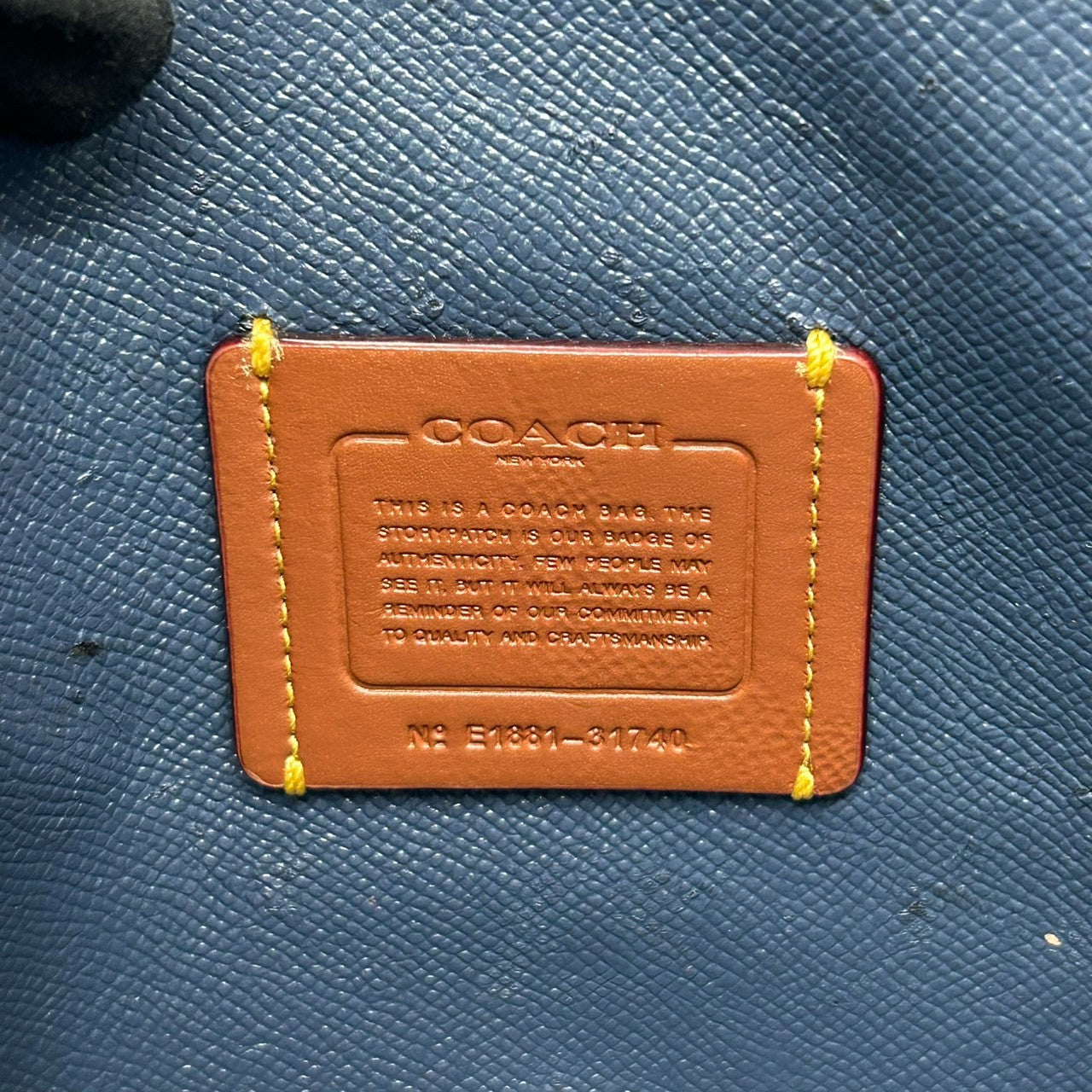 コーチ COACH 2WAY ハンドバッグ ショルダーバッグ 型押しレザー 31740 グレー ブルー 水色 バイカラー 斜め掛け可 クロスボディ 自立可 フォーマル レディース 鞄 カバン 通勤 通学 s95