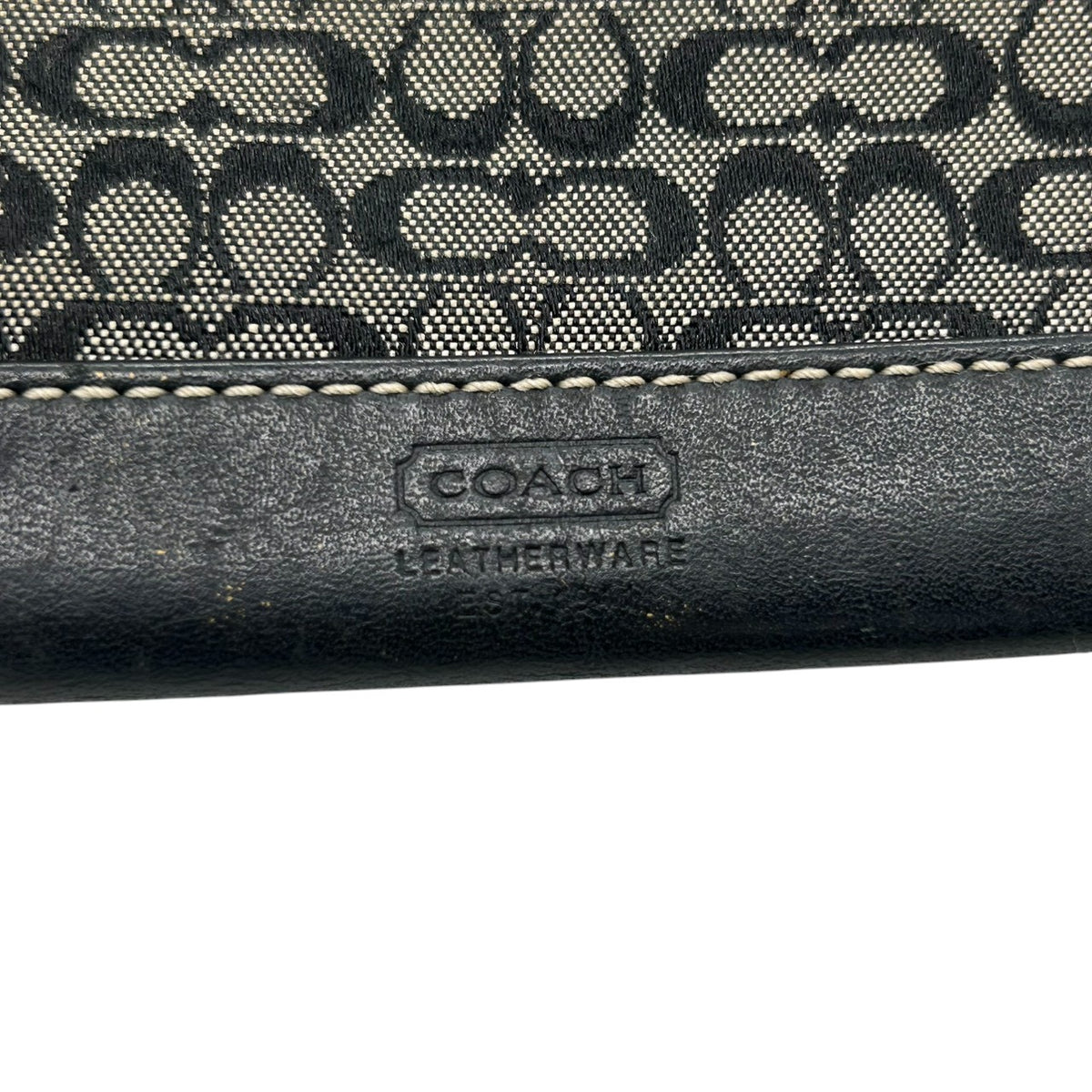 【良品】コーチ COACH ミニシグネチャー コインケース 小銭入れ ミニポーチ キーリング付き キャンバス レザー ブラック 黒 グレー シルバー金具 小物入れ メンズ レディース ユニセックス コンパクト 軽量 s3