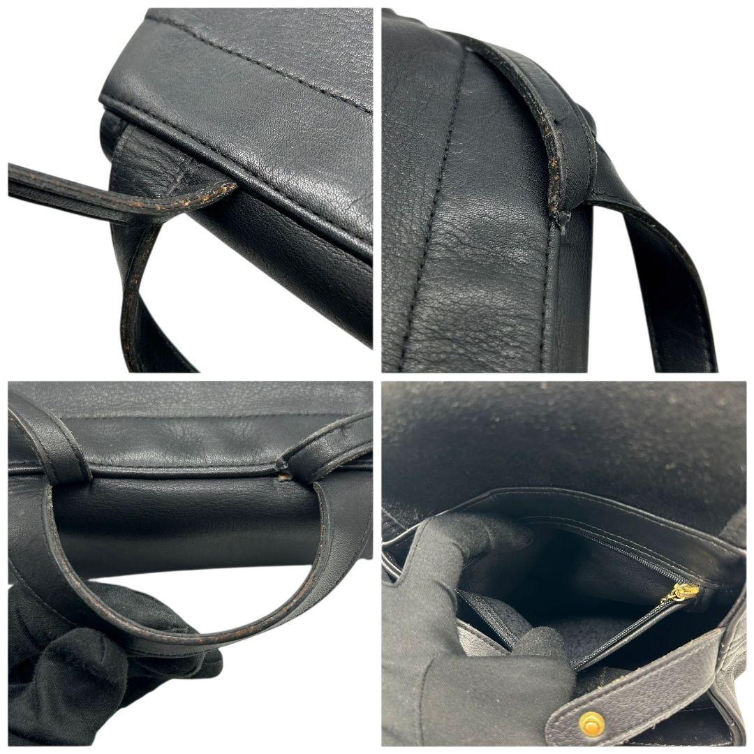 コーチ バックパック 黒 オールドコーチ フラップ ミニ レザー 本革 s79 リュックサック ブラック ゴールド金具 ヴィンテージ H5C-4152 COACH オシャレ 本物保証 鑑定済