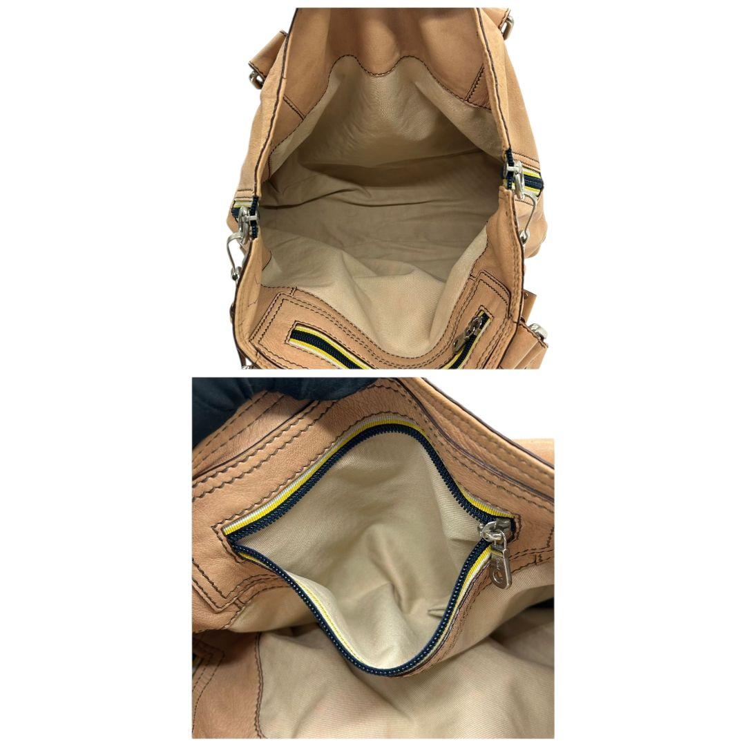 Chloe クロエ トートバッグ ベージュ レザー 本革 ワンショルダー ハンドバッグ A4収納 肩掛け可 肩かけ可 シルバー金具 s33 ブランドロゴ 上品 高級感