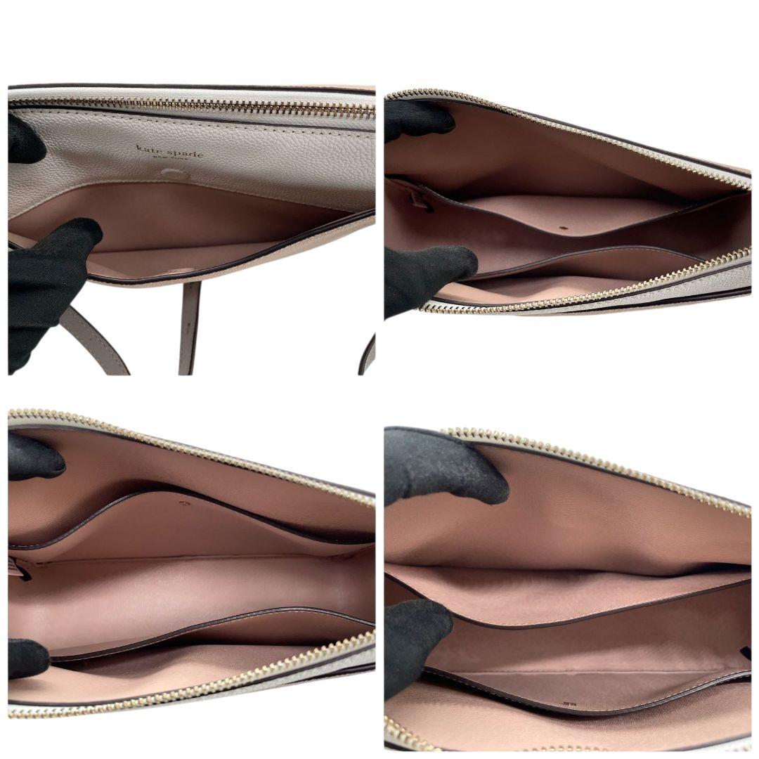 ケイトスペード ショルダーバッグ ピンク バイカラー s4 斜め掛け可 レザー 本革 ホワイト グレー シルバー金具 kate spade レディース