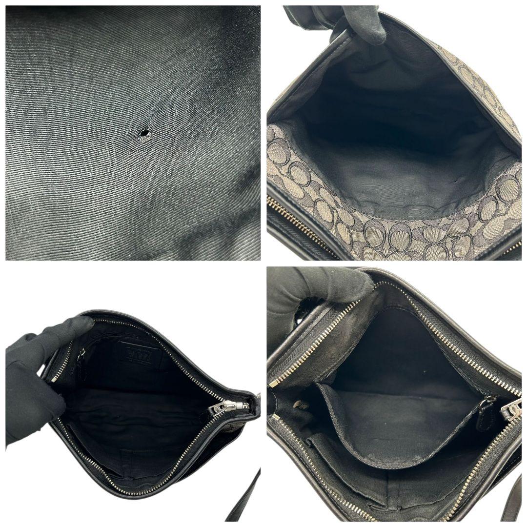 コーチ ショルダーバッグ 黒 ブラック シグネチャー ファイルバッグ 斜め掛け可 キャンバス シルバー金具 ロゴ s63 COACH F58285 メンズ レディース 人気モデル