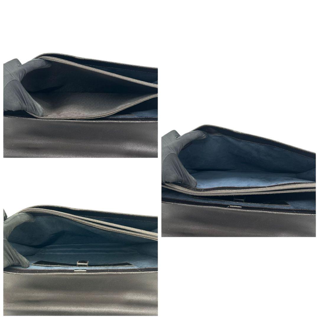 美品 ダンヒル フラップ レザー ビジネスバッグ ダークブラウン A4収納 自立可 シルバー金具 ロゴプレート トートバッグ ハンドバッグ 本革