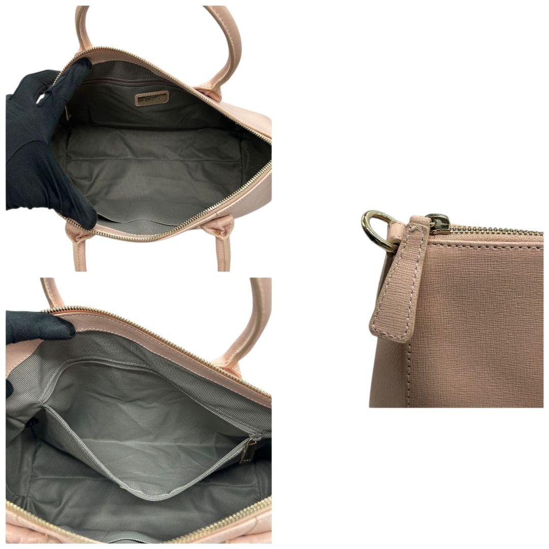 フルラ ハンドバッグ ピンク リンダ 2way トートバッグ ショルダーバッグ 自立可 PVC ロゴチャーム ゴールド金具 ロゴ E2 FURLA ブランド レディース