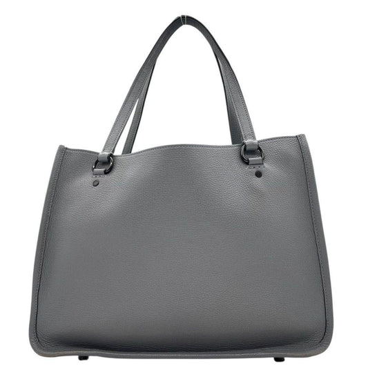 コーチ ハンドバッグ グレー ワンショルダー A4収納 レザー トートバッグ 本革 肩掛け可 チャーム付き ロゴタグ C3768