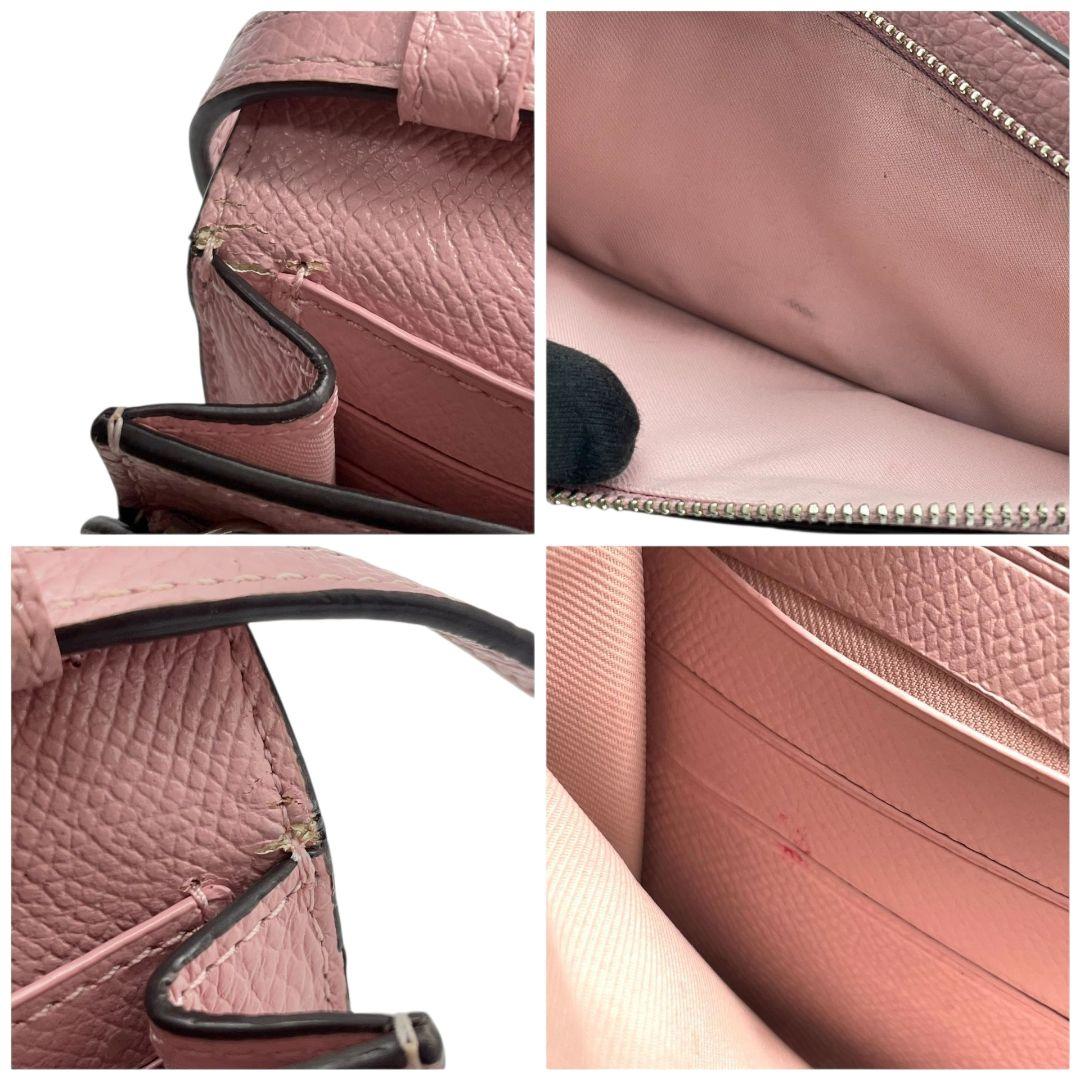 コーチ ショルダーバッグ ピンク フラップ ロゴ 斜め掛け可 レザー u13 シルバー金具 本革 COACH