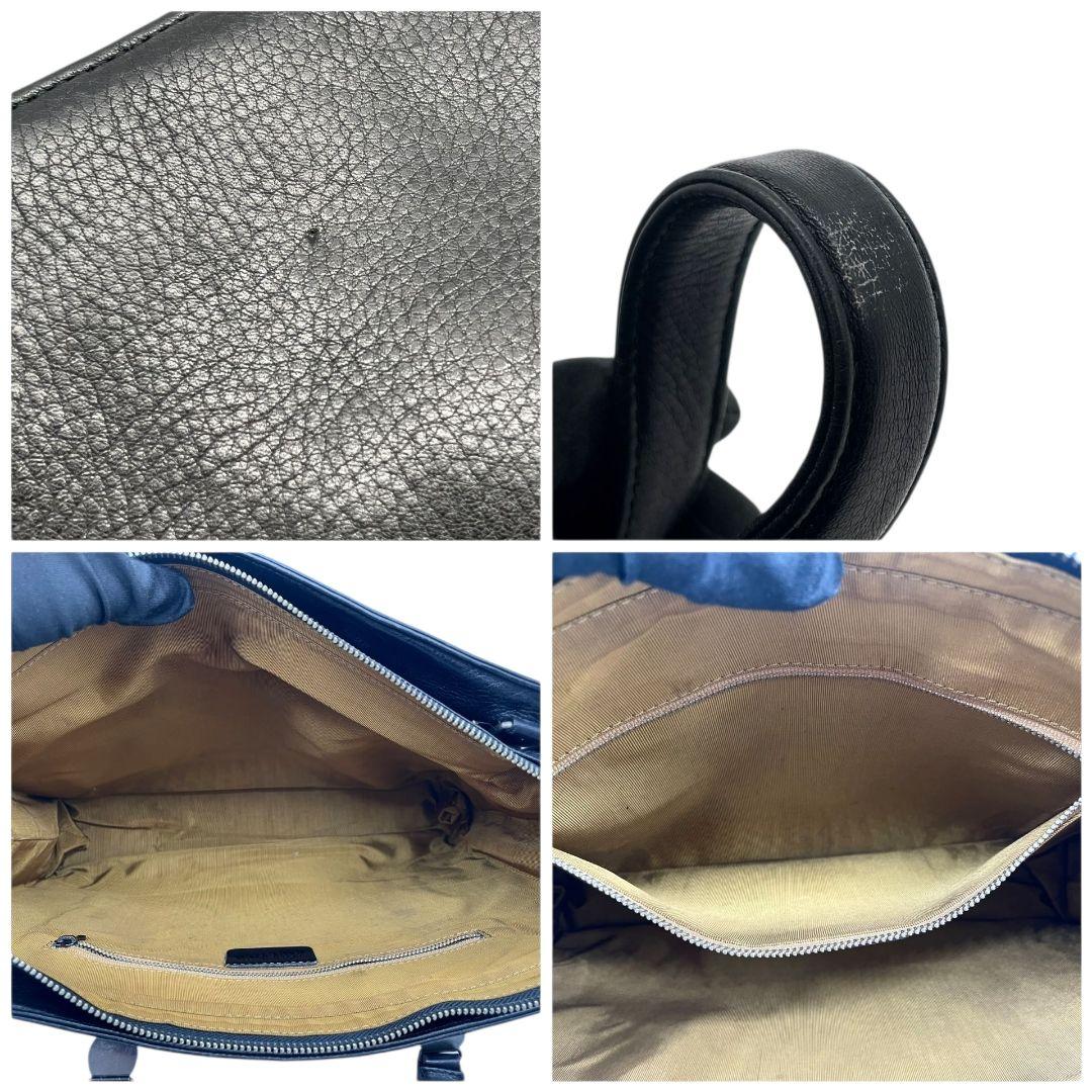 ジャンポールゴルチエ Jean Paul GAULTIER ビジネスバッグ ブラック 黒 ロゴ 2way レザー 本革 A4収納可 ショルダーバッグ トートバッグ ハンドバッグ 型押し シルバー金具 S4