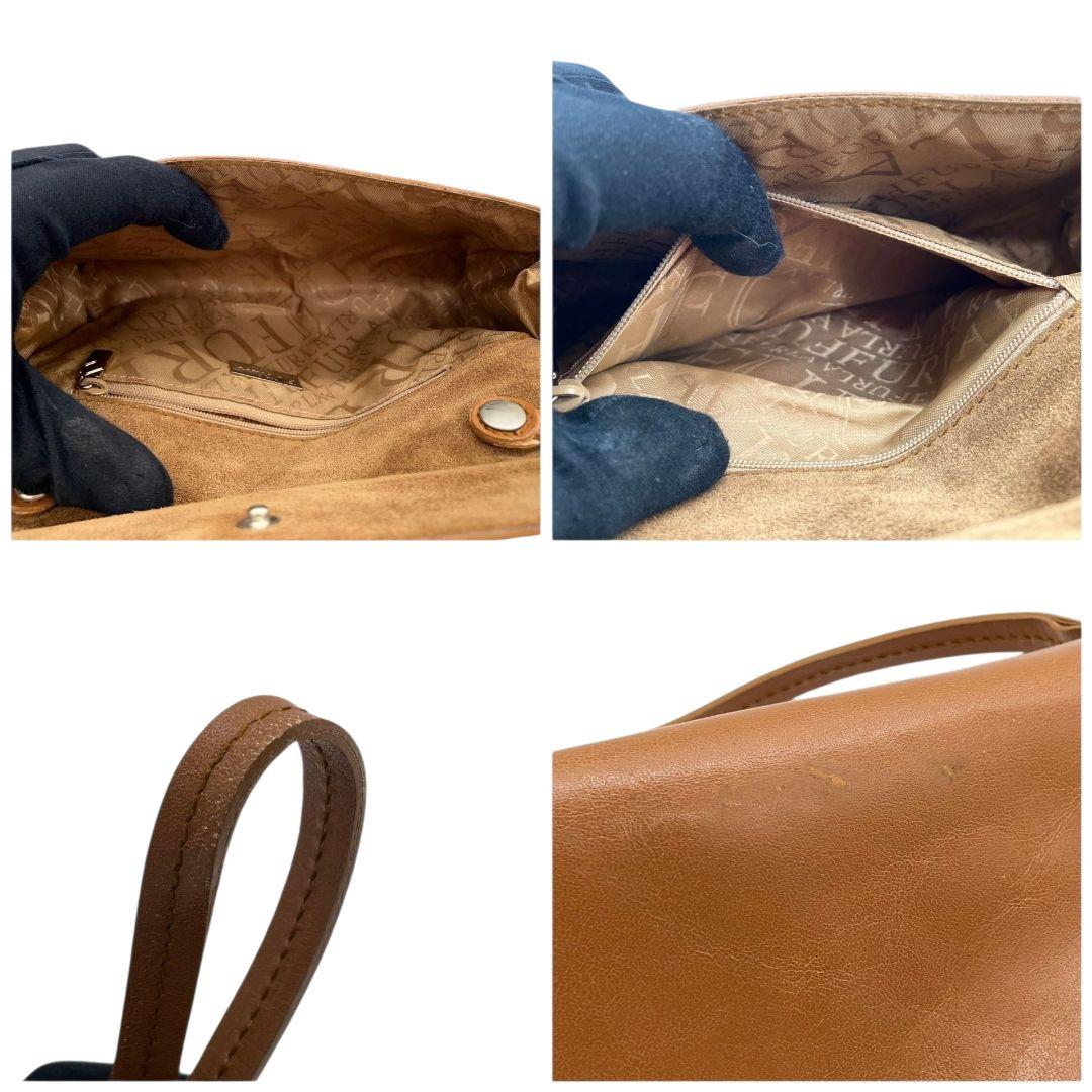 フルラ FURLA ショルダーバッグ 斜め掛け可 茶 ブラウン フラップ レザー 本革 ロゴプレート シルバー金具 T1 レディース