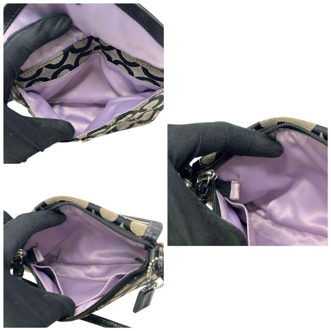 コーチ ハンドバッグ 黒 ブラック シグネチャー フラップ ワンショルダー トートバッグ ブラウン 茶色 キャンバス レザー 本革 COACH ロゴプレート ロゴタグ シルバー金具