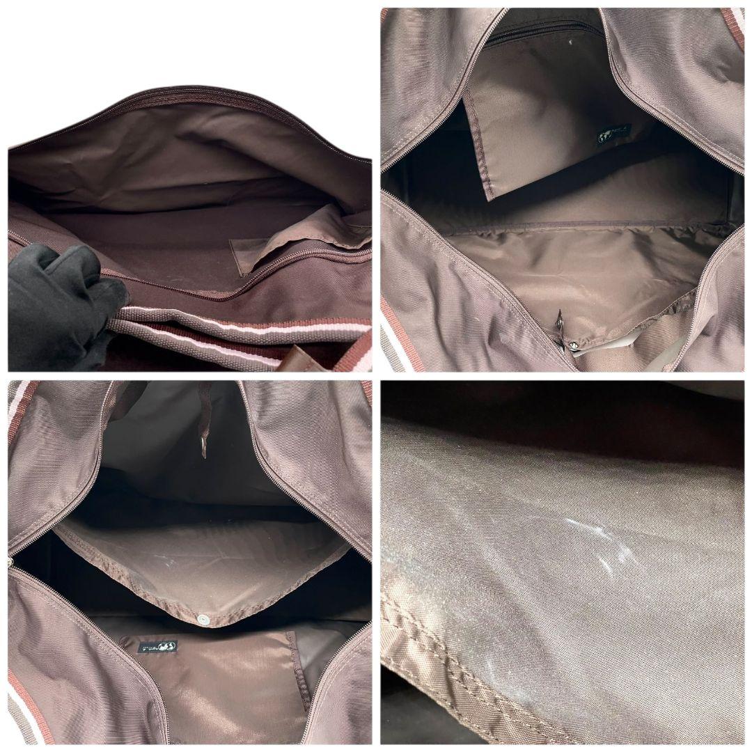 アニエスベー トートバッグ 茶 ナイロン ロゴ 大容量 A4収納 X ハンドバッグ agnes b. シルバー金具 ブラウン