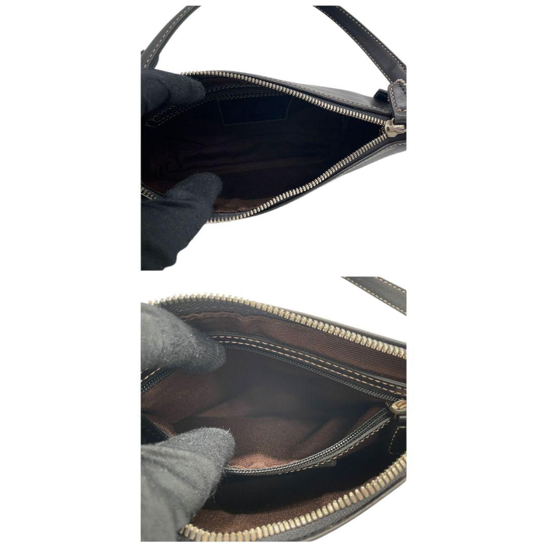 美品 コーチ ハンドバッグ 黒 ブラック ワンショルダー トートバッグ レザー 本革 肩掛け可 シルバー金具 ロゴタグ 本物保証 鑑定済 オシャレ COACH 7785 s15