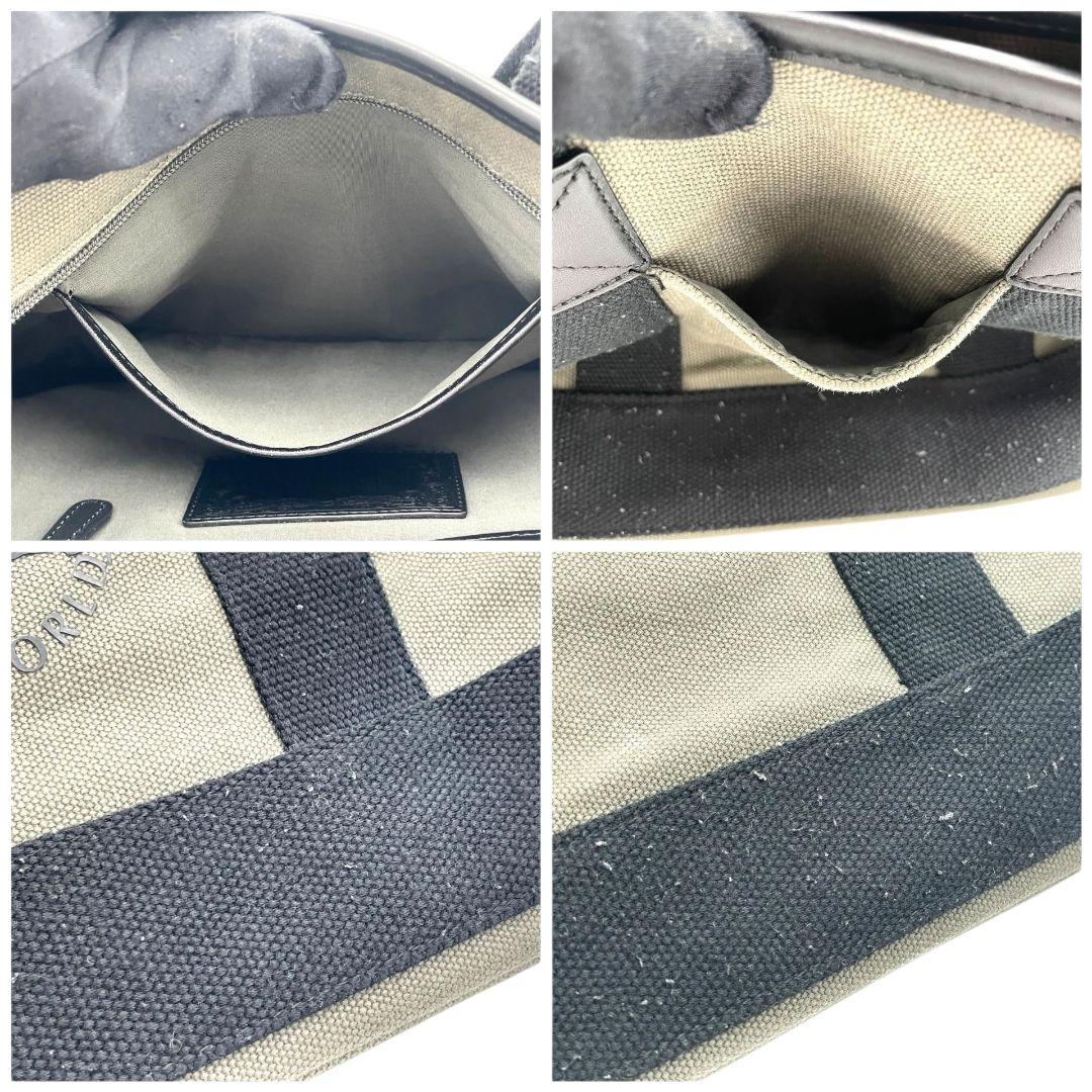 ハンティングワールド トートバッグ カーキ 黒 ブラック デカロゴ 2way キャンバス レザー 本革 ハンドバッグ ショルダーバッグ 斜め掛け可 シルバー金具 高級感 HUNTING WORLD 592403 T1