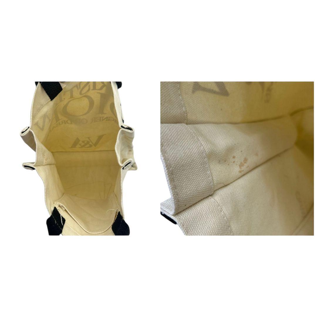 ディオール トートバッグ 白 デカロゴ V&A キャンバス 黒 A4収納 T7 ハンドバッグ ホワイト ブラック 肩掛け可 Christian Dior