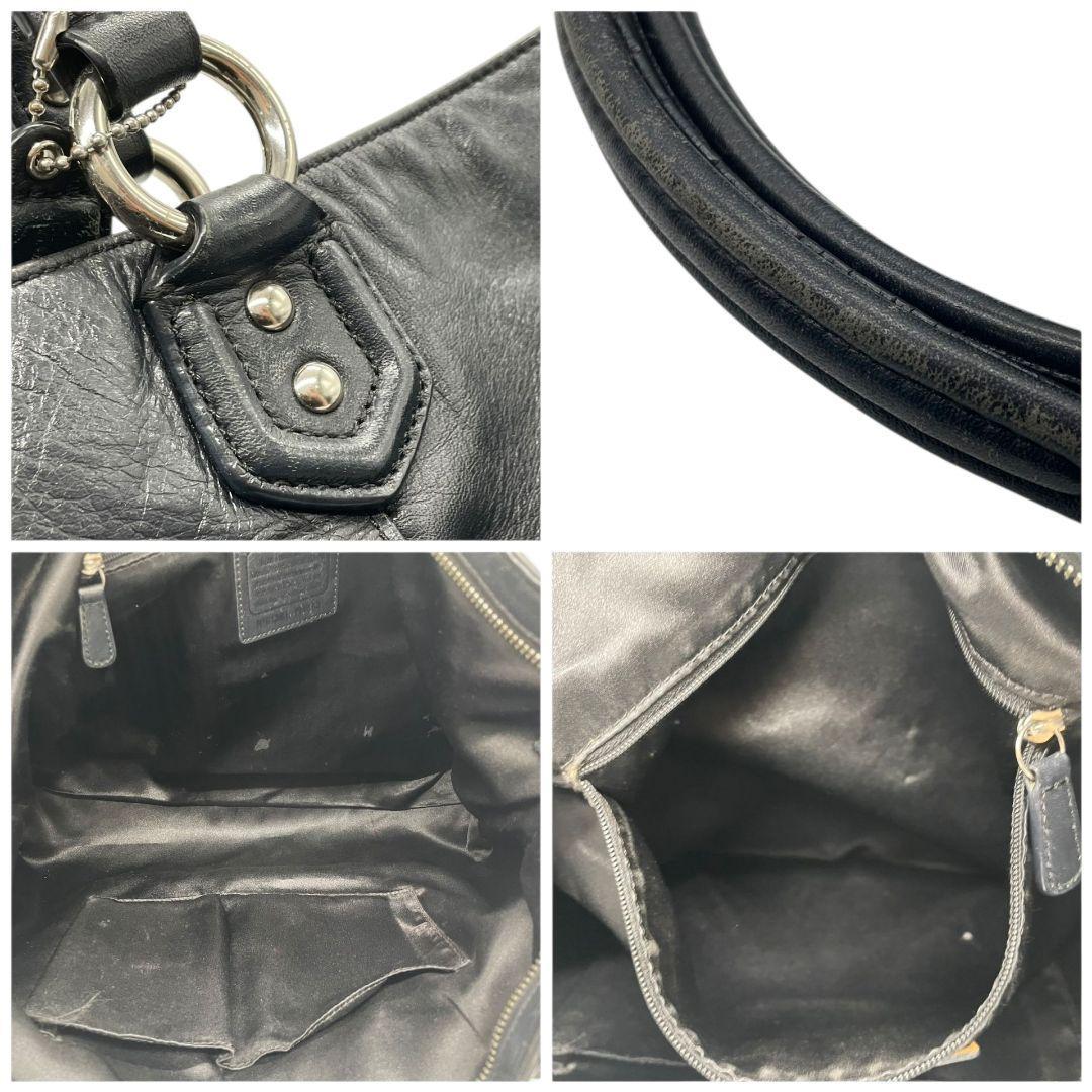 美品 コーチ ショルダーバッグ 黒 ブラック F24683 2way レザー 本革 A4収納可 トートバッグ ハンドバッグ フラップ 自立可 斜め掛け可 シルバー金具 ロゴタグ ビジネスバッグ ソーホー COACH s65