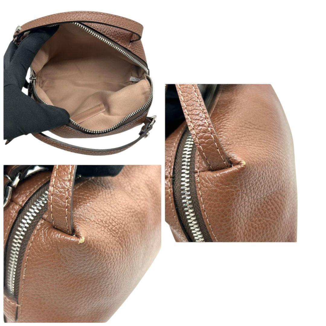 ジャンニキアリーニ GIANNI CHIARINI ハンドバッグ 2WAY 茶 アリファ 561 レザー シュリンクレザー ロゴチャーム ミニボストン シルバー金具 自立可 斜め掛け可 本革 ブラウン レディース