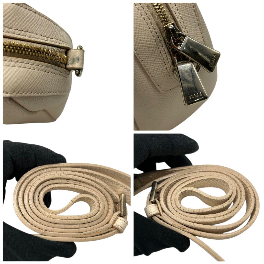 フルラ ハンドバッグ ベージュ 2way ミニボストン PVC 斜め掛け可 s15 ショルダーバッグ トートバッグ ロゴ レザー 本革 ゴールド金具 シルバー金具 FURLA