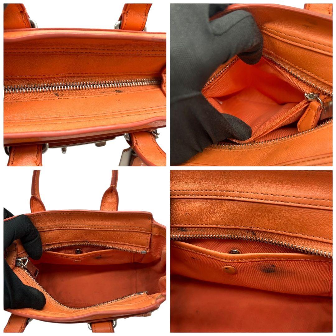 コーチ ハンドバッグ オレンジ スワッガー 2way レザー 本革 斜め掛け可 自立可 ショルダーバッグ トートバッグ シルバー金具 ロゴタグ s35 35798 COACH 上品 高級感