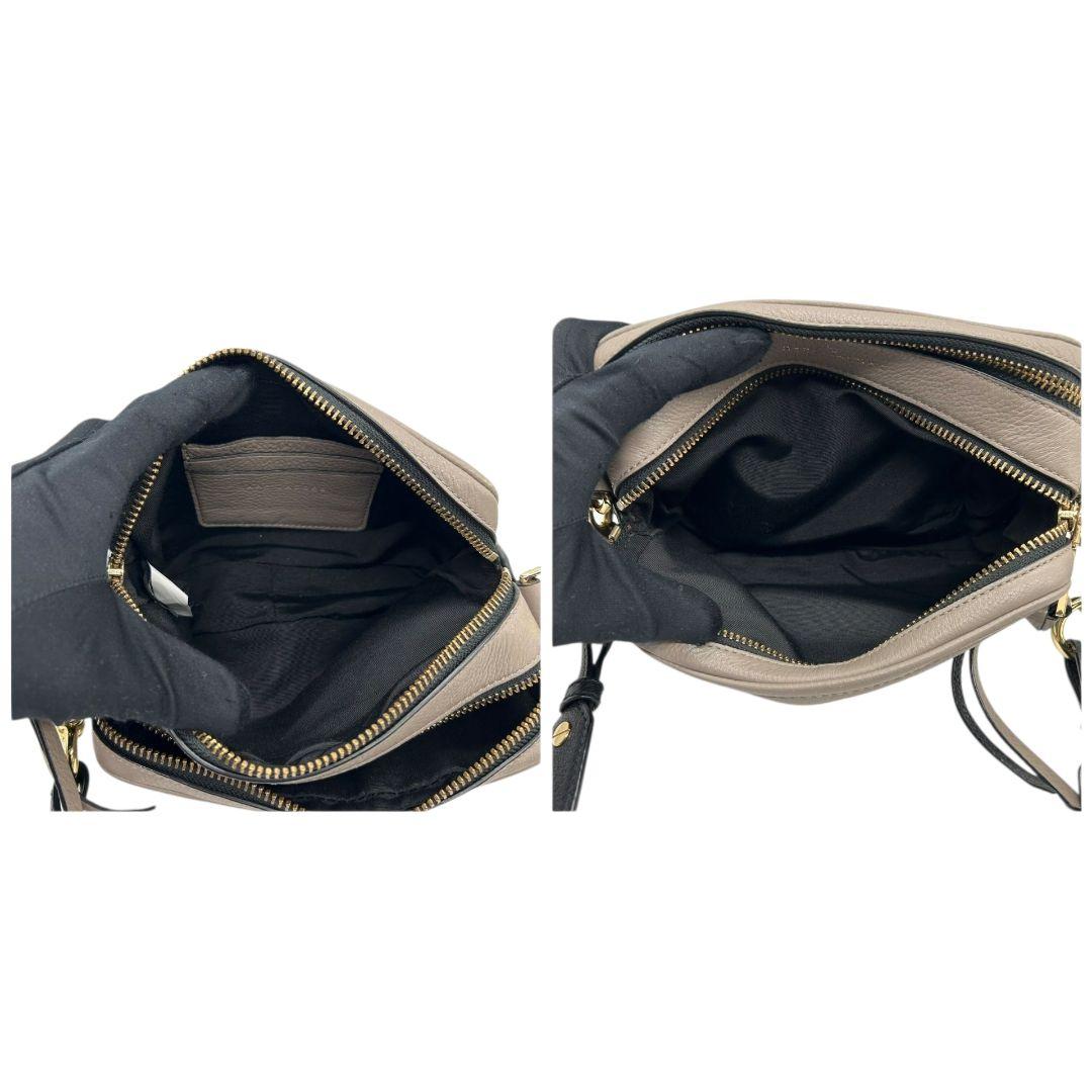 美品 マークジェイコブス ショルダーバッグ グレー ブラック 黒 スナップショット レザー 本革 斜め掛け可 自立可 ダブルJロゴ カメラバッグ ゴールド金具 本物保証 鑑定済 オシャレ MARC JACOBS s44