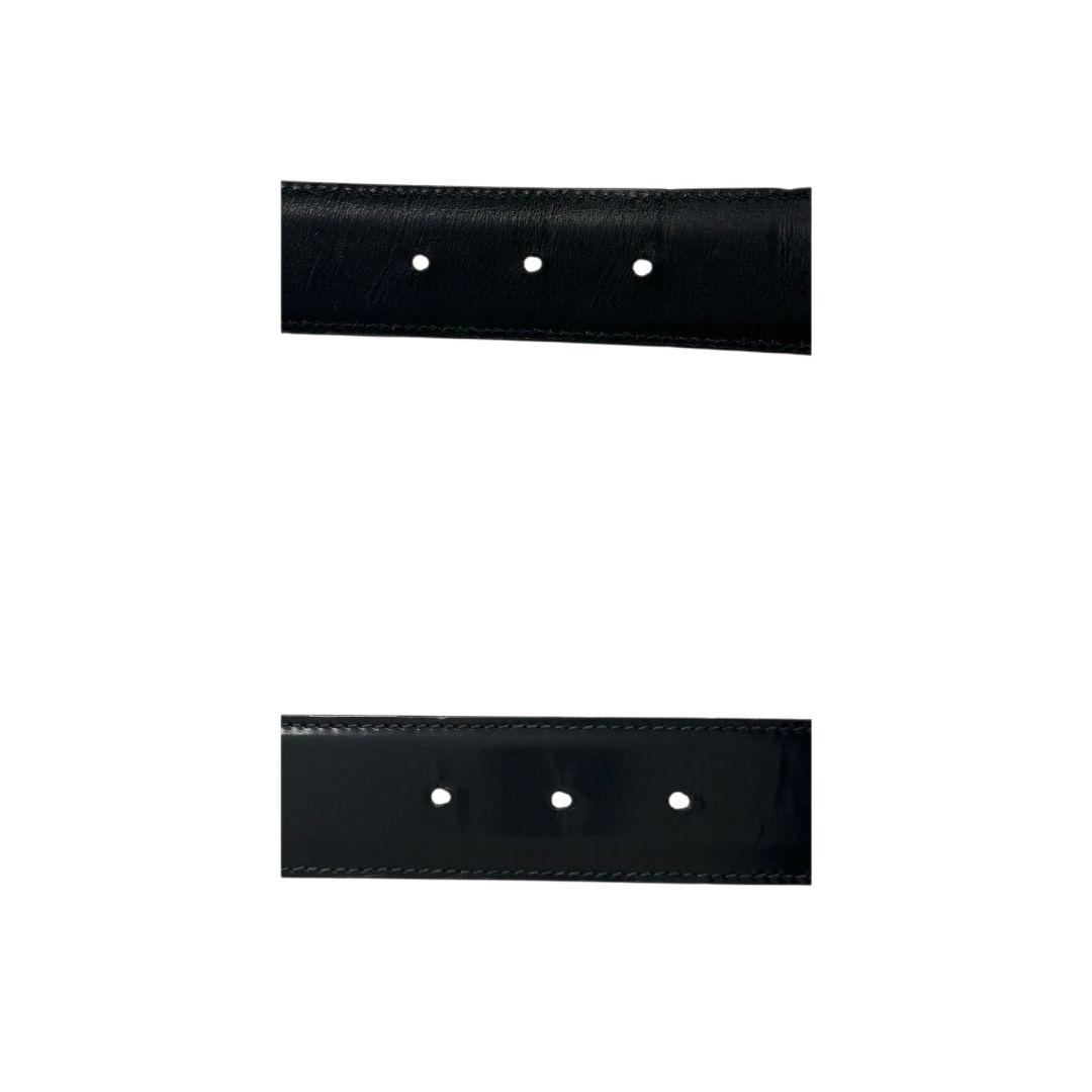 グッチ ベルト 黒 ブラック Gロゴバックル PX-3 レザー 本革 シルバー金具 高級 ブランド メンズ GUCCI