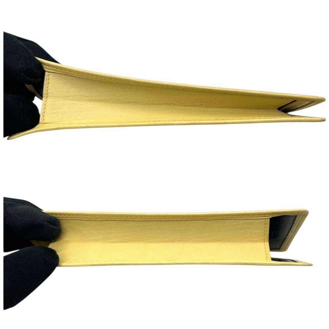 美品 ロエベ LOEWE 眼鏡ケース 黄 イエロー アナグラム レザー 本革 w3 小物入れ ポーチ 高級 ブランド レディース メンズ