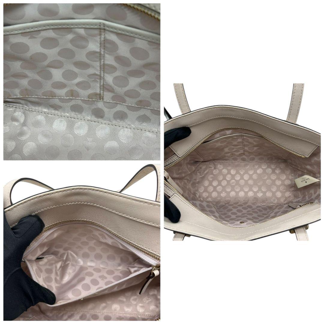 ケイトスペード トートバッグ グレー イエロー 黄 バイカラー PVC 自立可 ワンショルダー 肩掛け可 ハンドバッグ ゴールド金具 ロゴ kate spade E2